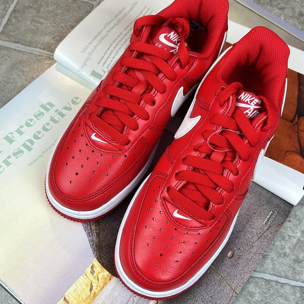 Nike Men’s Sneakers Red with White Swoosh